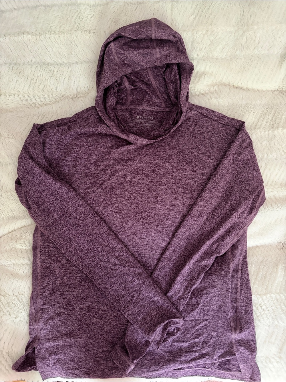 Athleta Heathered Plum Hooded Pullover